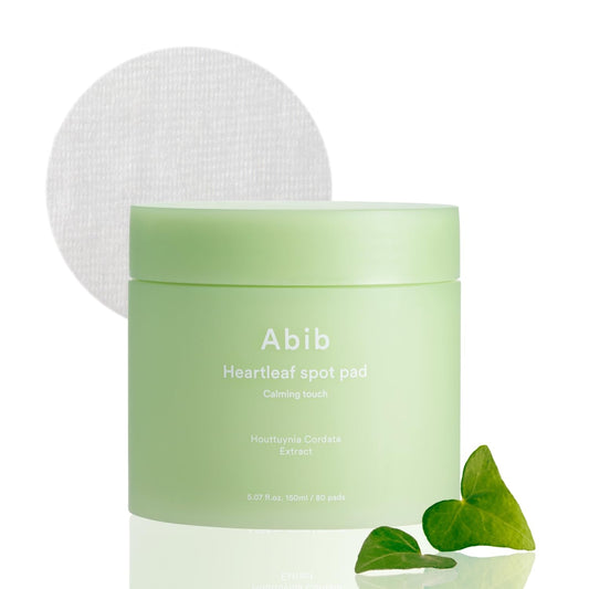 Abib Heartleaf Spot Pad Calming Touch 80 Pads I Toner Pad for Face, Refreshing Hydrating, Redness Relief