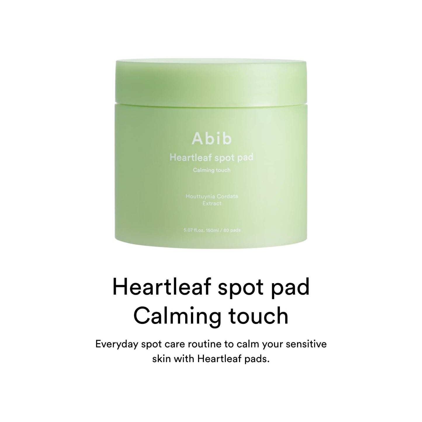 Abib Heartleaf Spot Pad Calming Touch 80 Pads I Toner Pad for Face, Refreshing Hydrating, Redness Relief